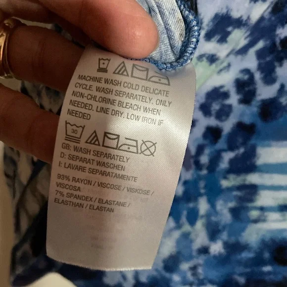 Elle Vibrant Blue Patterned Tunic - Picture 5 of 5